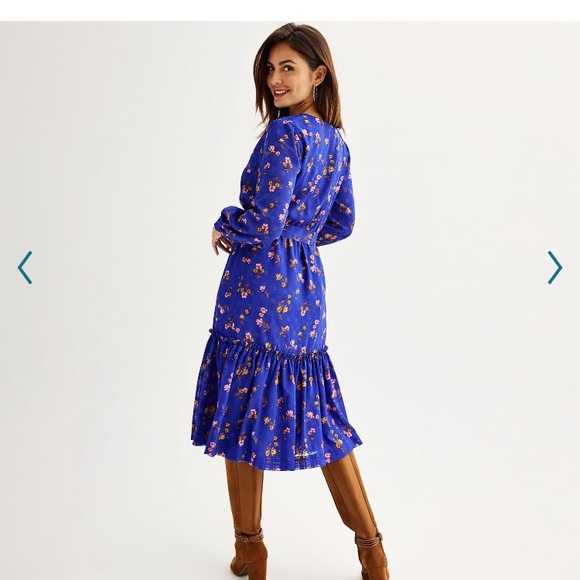 Draper James RSVP Tie Waist Floral Midi Dress NWT - Picture 5 of 6